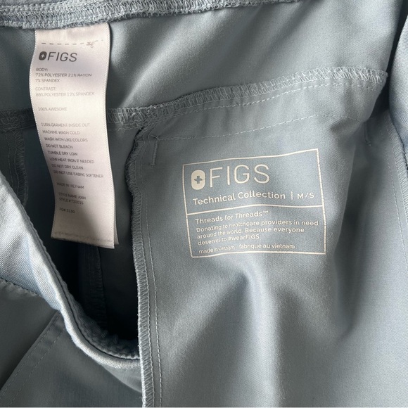 Figs Men’s Medium Short Sky Blue Axim Scrub Pants - Picture 3 of 4